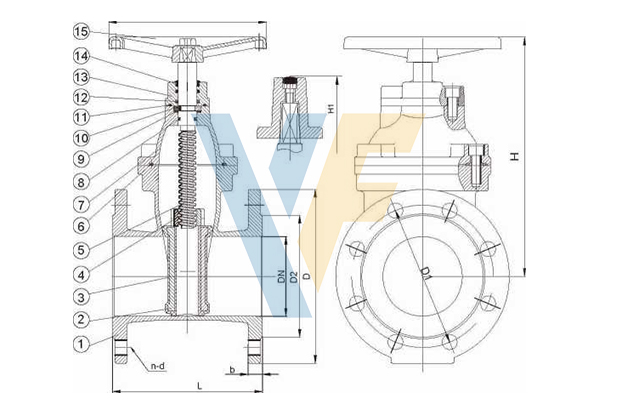 SABS 664 PN10/PN16 Задвижка с невыдвижным